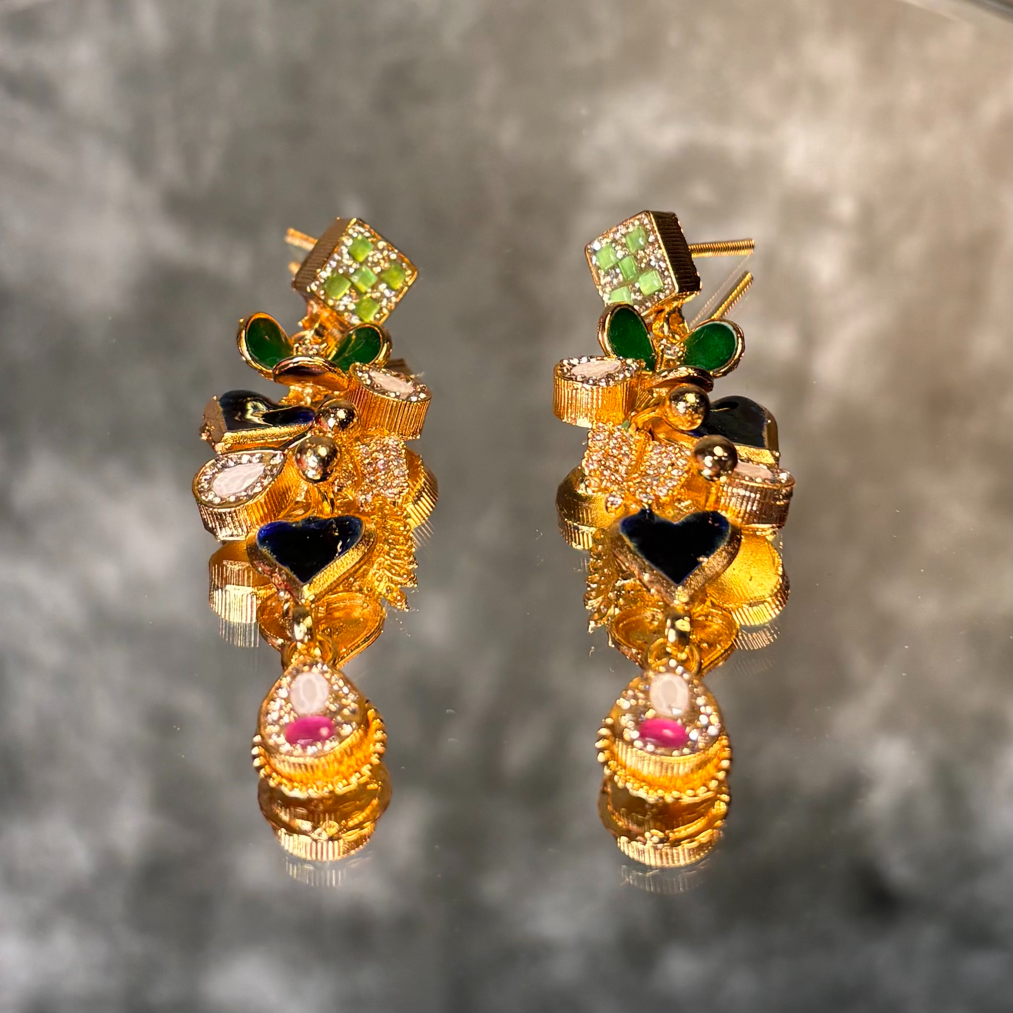 IMG_4387 SILVER EARRING- GOLD PLATED - Image 1