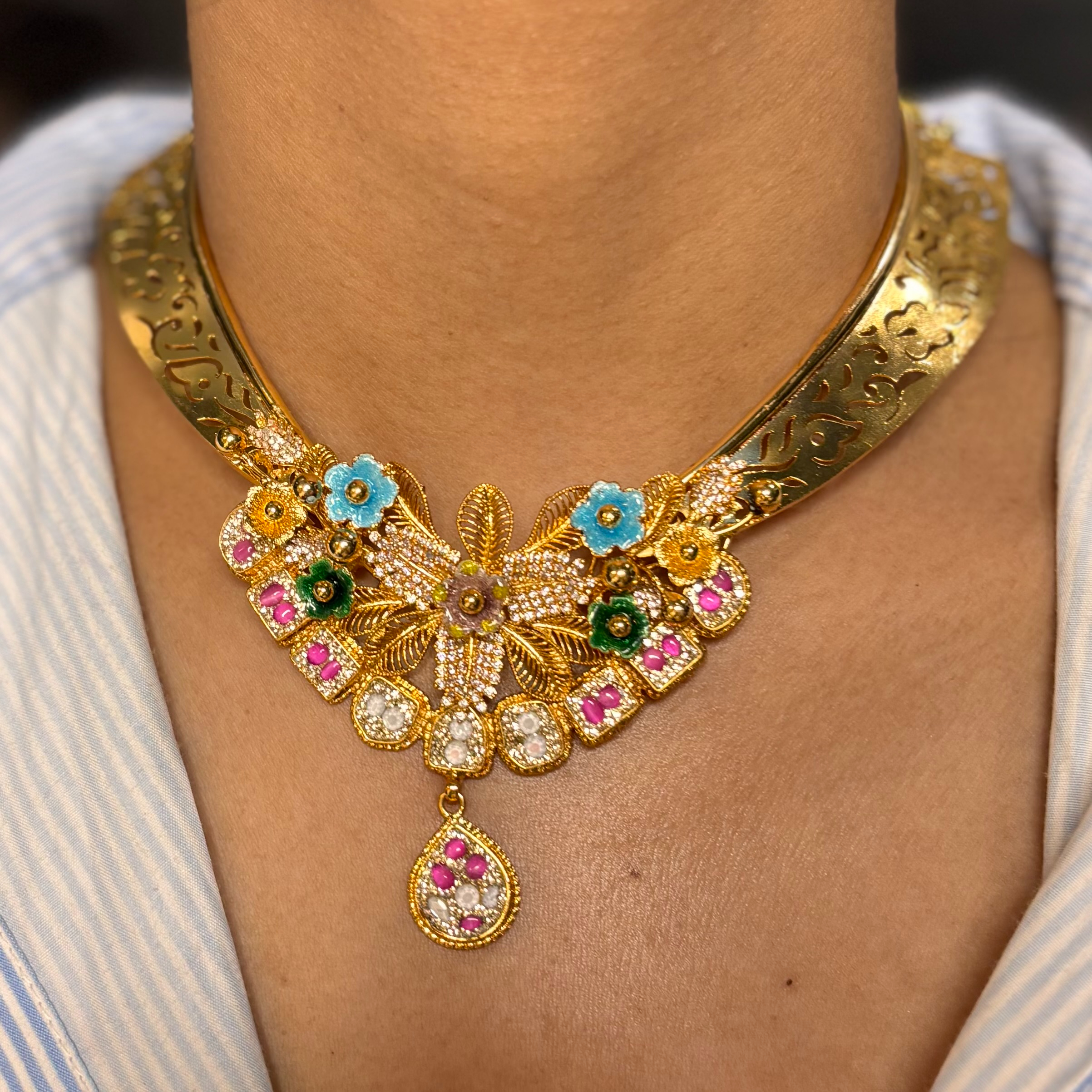 IMG_4420 SILVER NECKLACE- GOLD PLATED - Image 1